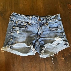 American eagle super stretch distressed shorts